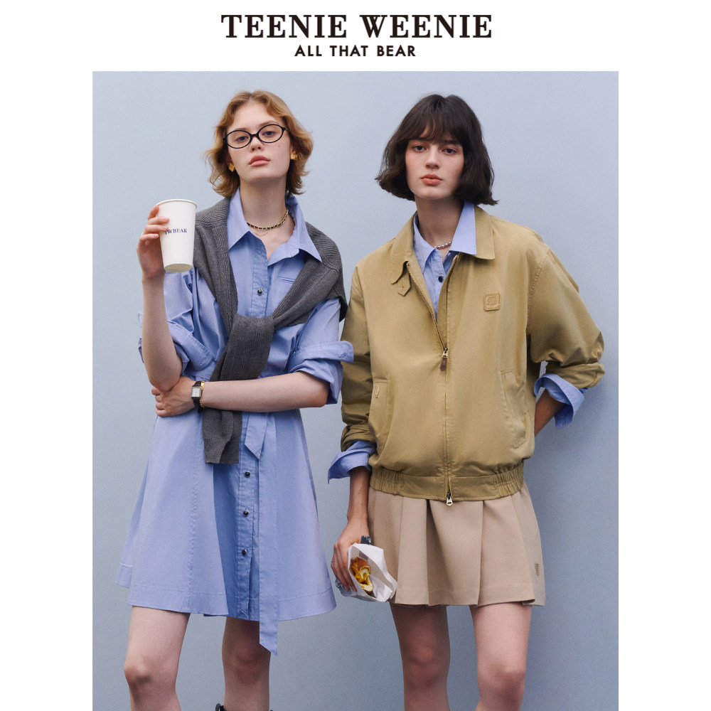 TeenieWeenie小熊奥莱早秋夹克短款卡其色外套时尚女士,女装/女士精品,短外套,淘宝优惠券,粉丝福利购,淘宝优惠卷
