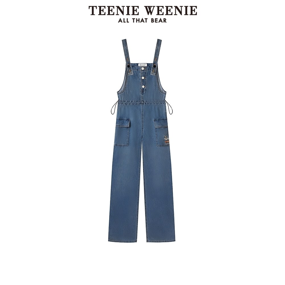 TeenieWeenie小熊奥莱女装夏装吊带收腰连体牛仔裤宽松直