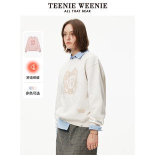 甜美学院风圆领卫衣套头衫 TeenieWeenie小熊奥莱春季 上衣女
