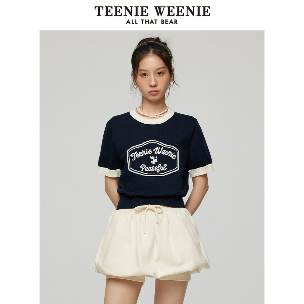 TeenieWeenie小熊奥莱针织T恤女装2025夏款时尚潮流