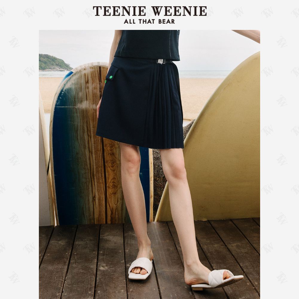 TeenieWeenie小熊奥莱简约半身裙百褶裙休闲短裙高腰女装