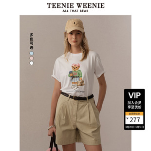 上衣 休闲运动潮流印花宽松短袖 TeenieWeenie小熊女装 T恤夏款