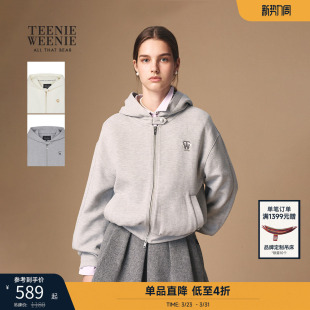 TeenieWeenie小熊卫衣秋季 简约宽松通勤连帽拉链外套
