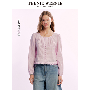 浪漫甜美田园风上衣 TeenieWeenie小熊奥莱衬衫 2025年夏季 新款 法式