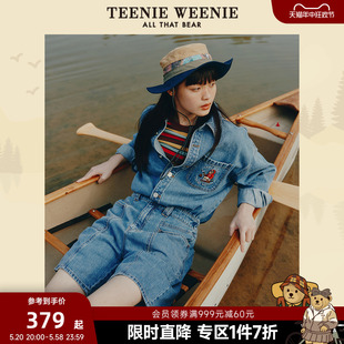 复古休闲 裤 美式 子连衣裤 TeenieWeenie小熊奥莱卡通牛仔连体裤 时尚