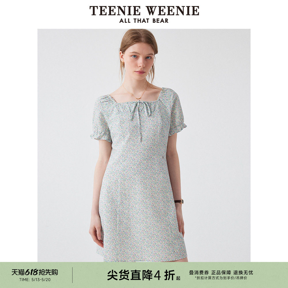 TeenieWeenie小熊连衣裙夏季田园风小碎花时髦裙子