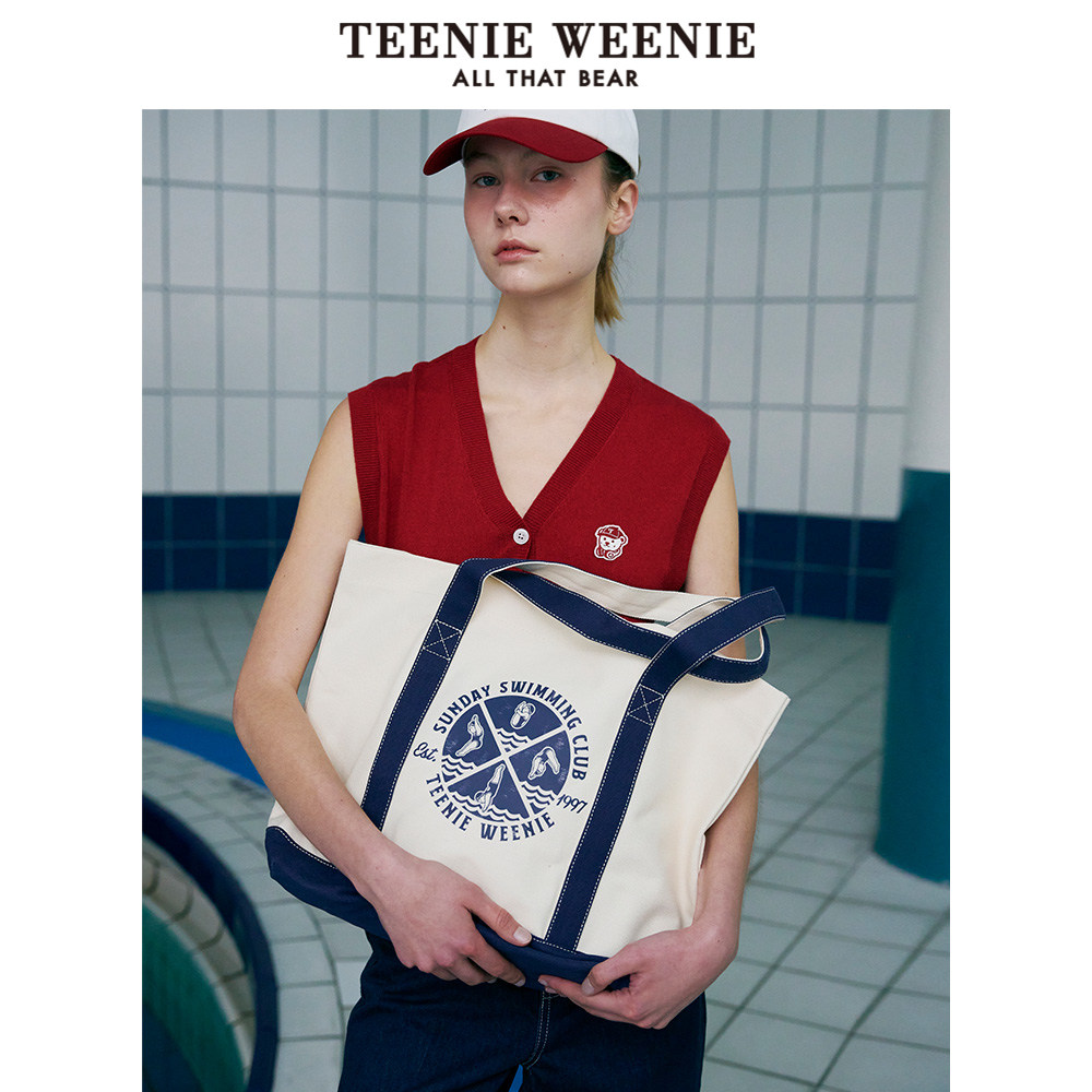 TeenieWeenie小熊奥莱大容量帆布包手提包斜跨包收纳包撞