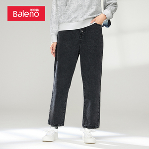 班尼路春季新款韩式女装时尚ins风高街潮流直筒休闲牛仔女士长裤