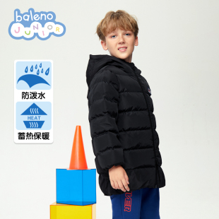 印花中长款 中性纯色防泼水外套儿童时尚 保暖羽绒服 新款 班尼路童装
