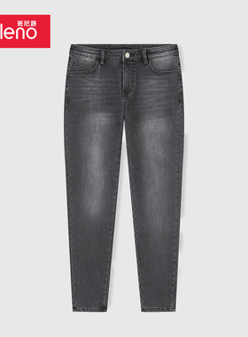 班尼路女装SKINNY FIT火山岩四面弹牛仔裤2024秋冬款高弹性百搭
