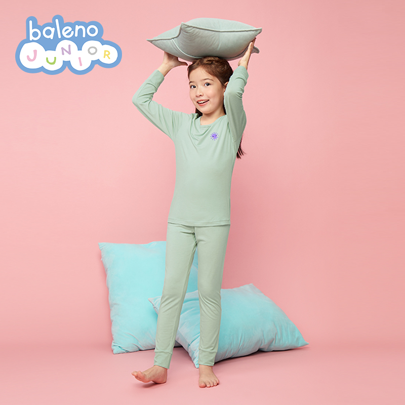 班尼路童装秋冬新款中性太阳印花柔软套装儿童休闲家居服套装