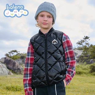 羽绒马甲 中性间线净色羽绒背心外套男女童时尚 班尼路童装 秋冬款