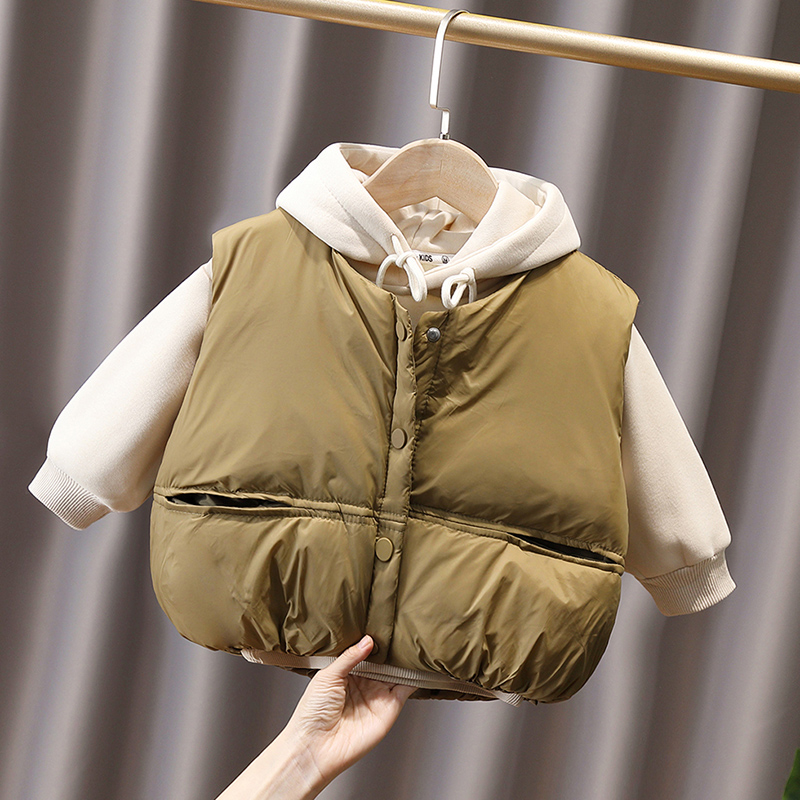小童炸街加厚羽绒面马甲儿童马夹