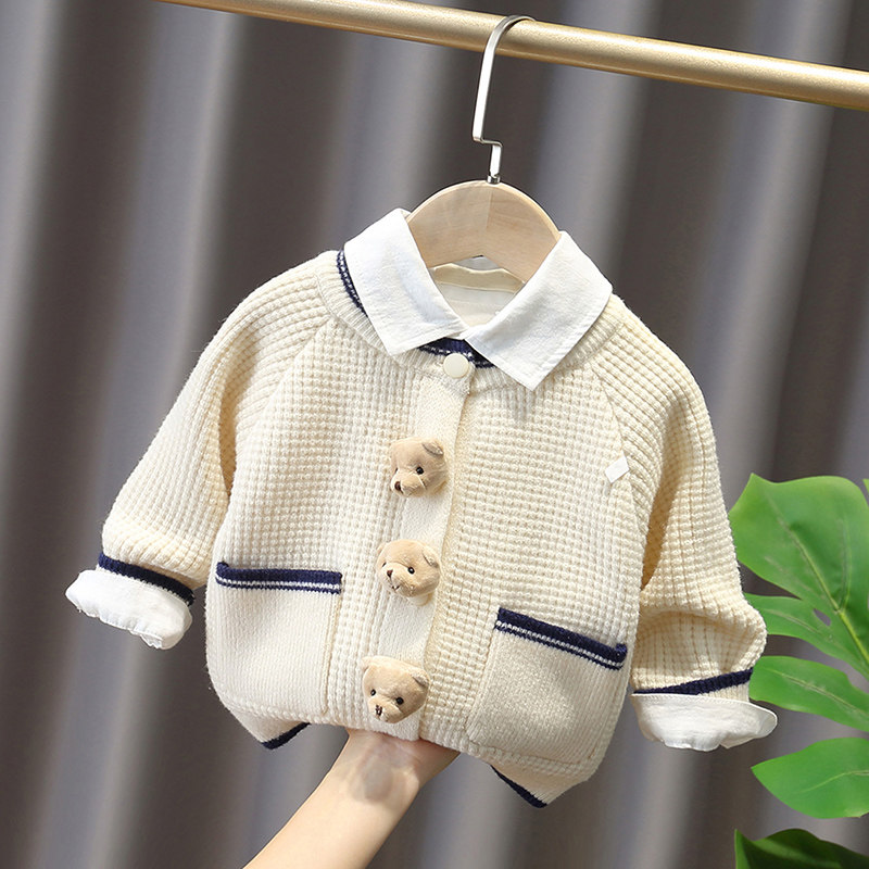 儿童针织开衫男女童小熊毛衣2025秋冬装新款宝宝加厚线衣小童外套,童装/婴儿装/亲子装,毛衣/针织衫,淘宝优惠券,粉丝福利购,淘宝优惠卷