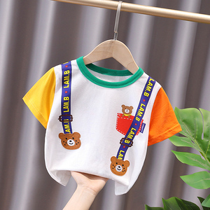 全棉时代官方店宝宝洋气短袖T恤2023新款夏季婴儿童上衣男女童小