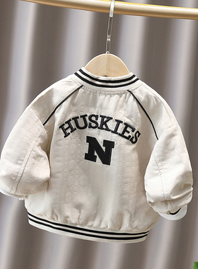 男女童字母绣花潮牌棒球服宝宝2026春秋装儿童外套韩版小童夹克衫