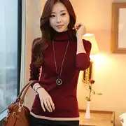 2015 mới mùa thu và mùa đông phiên bản mới của Hàn Quốc của phụ nữ cỡ lớn cổ cao tay dài áo len nữ áo len chạm đáy - Áo len