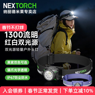 纳丽德eStar头灯头戴式强光充电户外登山野外钓鱼夜跑越野跑头灯