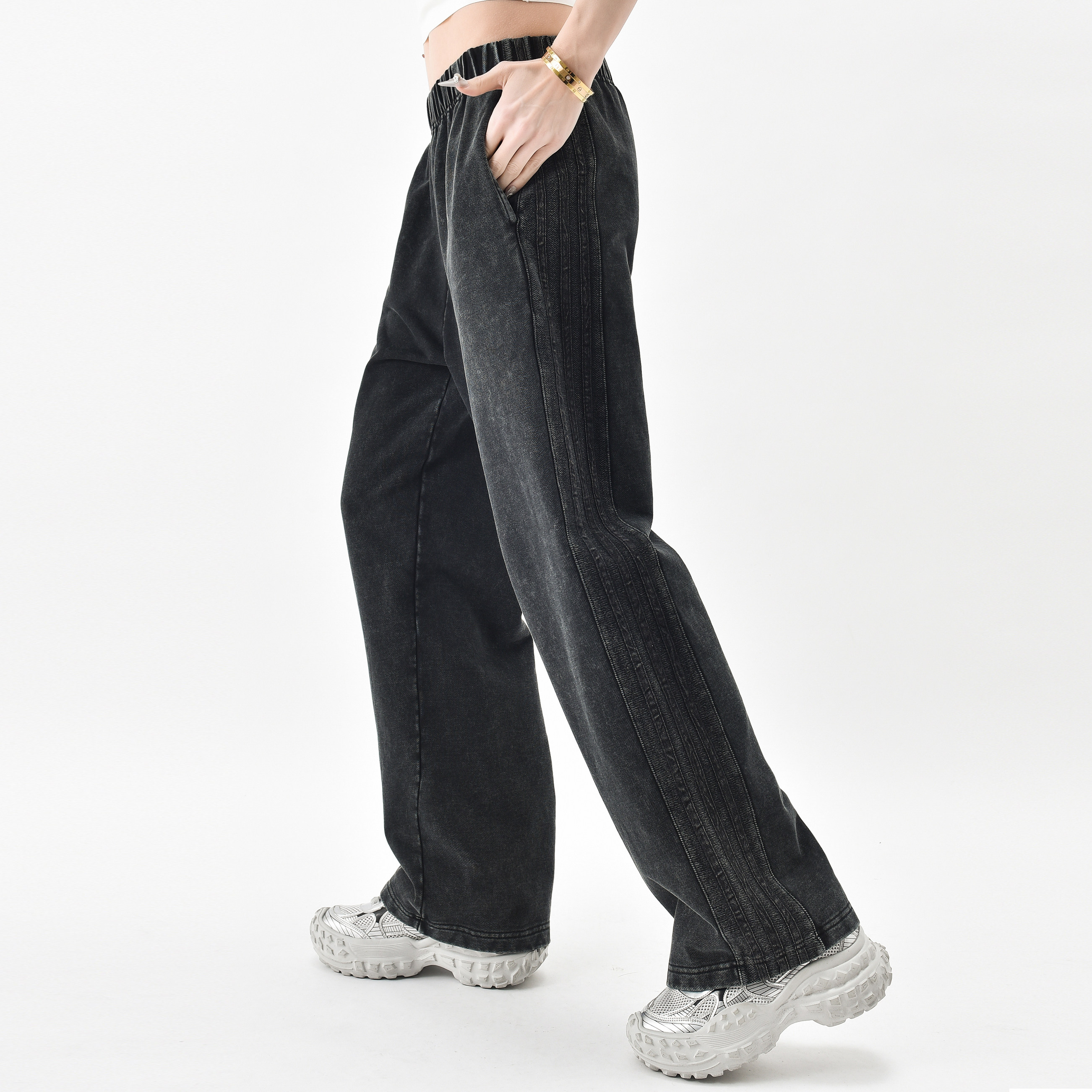 2025秋冬新款纯棉做旧卫裤女潮牌水洗重磅毛圈棉直筒百搭休闲长裤,女装/女士精品,卫裤,淘宝优惠券,粉丝福利购,淘宝优惠卷