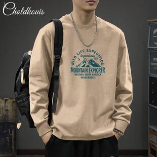 山东即墨卫衣源头工厂高端男装广州十三行中山长袖t恤春秋新款潮t