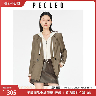 飘蕾复古极简风西装春秋季新款韩系显瘦百搭通勤独特漂亮外套