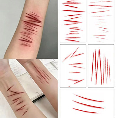 伤痕纹身贴手贴纸 手腕手臂cos妆造出片男女纹身一次性小众水洗