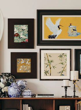 法式中国风挂画高级感中古玄关背景墙装饰画宋代美学客厅复古组合