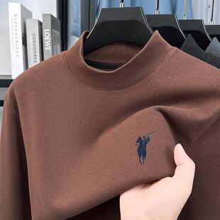 山东即墨卫衣官方旗舰店源头工厂双面德绒打底衫中年男春秋半高领