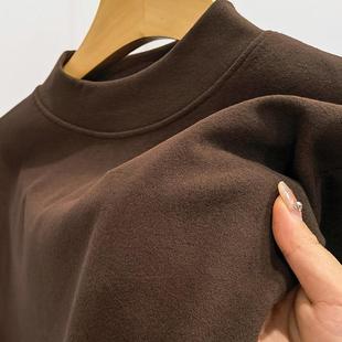 山东即墨源头工厂卫衣中山德绒半高领长袖t恤男士春秋季2025新款