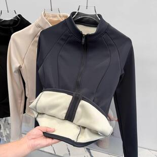 山东即墨卫衣源头工厂店2025新款运动外套女秋冬加绒立领瑜伽健身