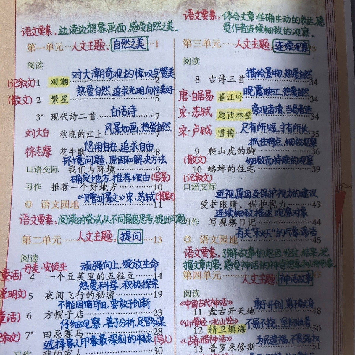 新四年级上册语文名师手