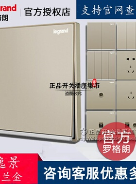 法国羅格朗Galion香槟金米兰金開關插座 13A單插孖蘇香港澳门燈曲