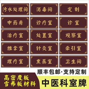 中医诊所科室牌中药房治疗室处置诊疗室推拿室针灸室拔罐室煎药室理疗室诊断室配剂室中医科门诊部中医院标识