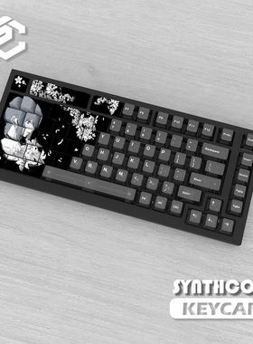 花朵+黑雾透键帽PC材质支持wooting EZ63MADE68 Hero68ND63夜魔键