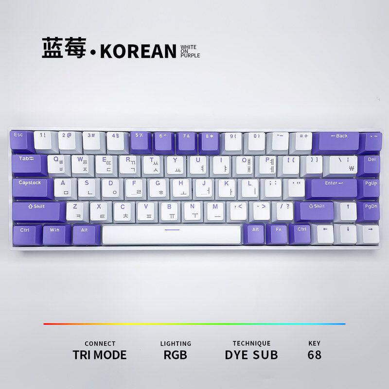 Korean韩文蓝莓主题H68键位红轴
