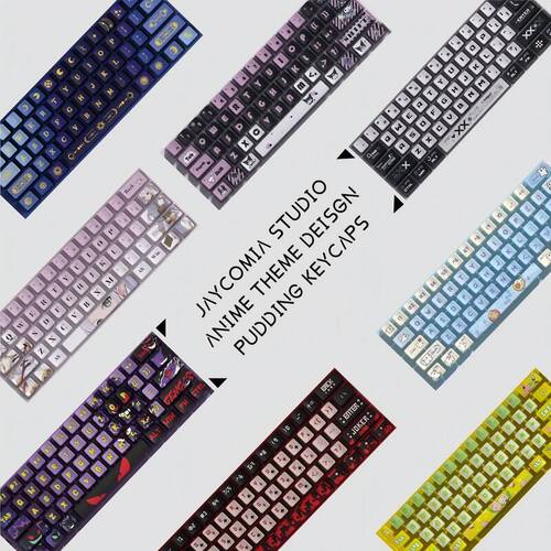 13款四面透光PBT+PC材质布丁键帽机械键盘帽动漫EVA初号机ip键帽