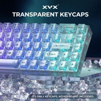 xvx白色透明客制化键帽高透PC材质原厂124键正刻wooting60he键帽