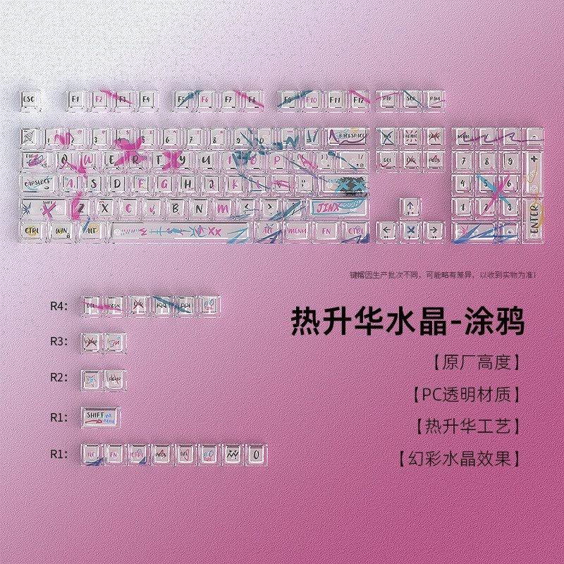 现货批发跨境水晶涂鸦键帽热升华