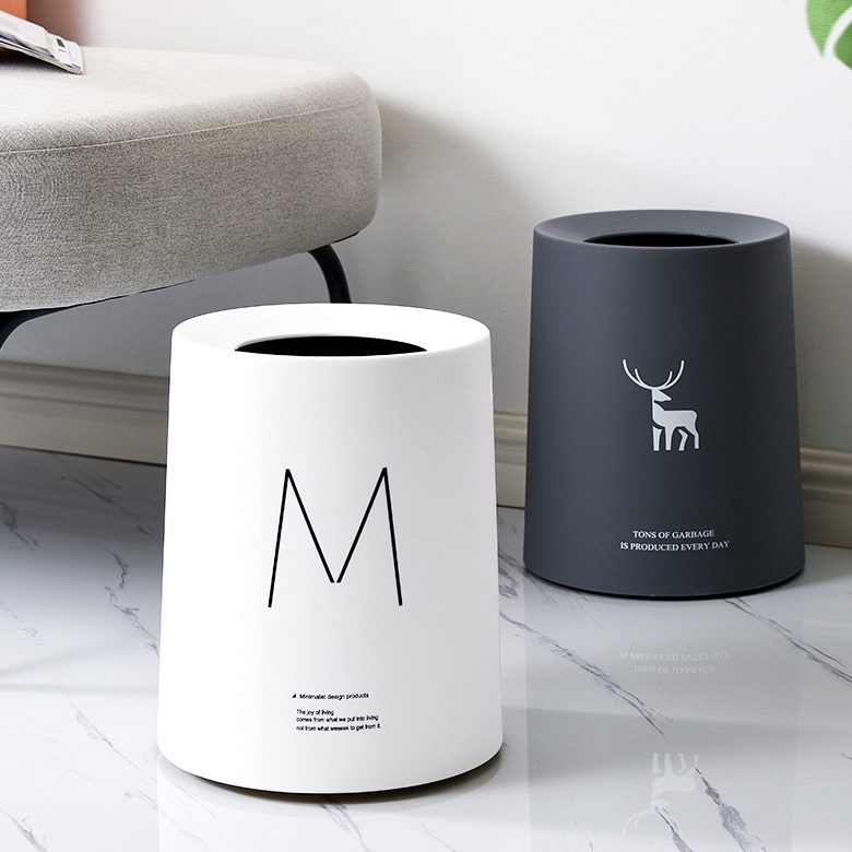 创意圾圾桶北欧ins风拉j圾桶家用双层垃圾桶网红客厅大容量轻奢