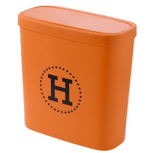 家用橙撞色窄缝窄形垃圾桶小户型卫生间厨房夹缝垃圾桶14cm扁长型