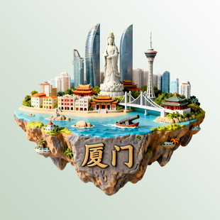 厦门冰箱贴鼓浪屿文创旅游景点景区金属特色纪念品生日礼物伴手礼