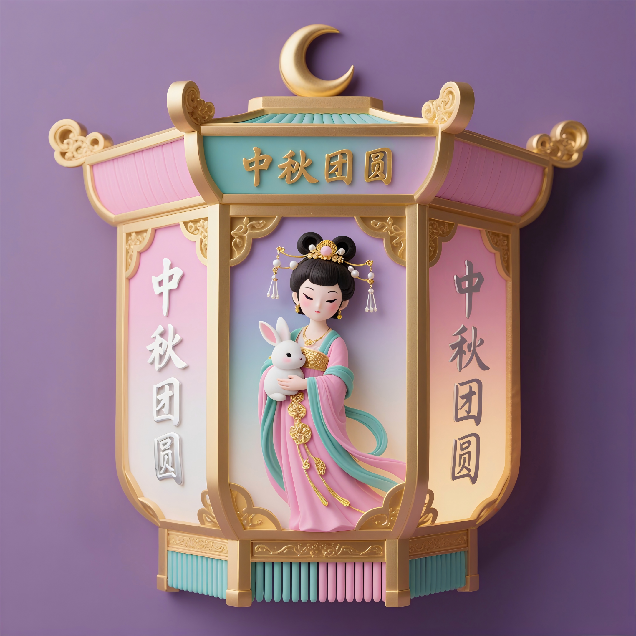 嫦娥文创冰箱贴月亮玉兔纪念品