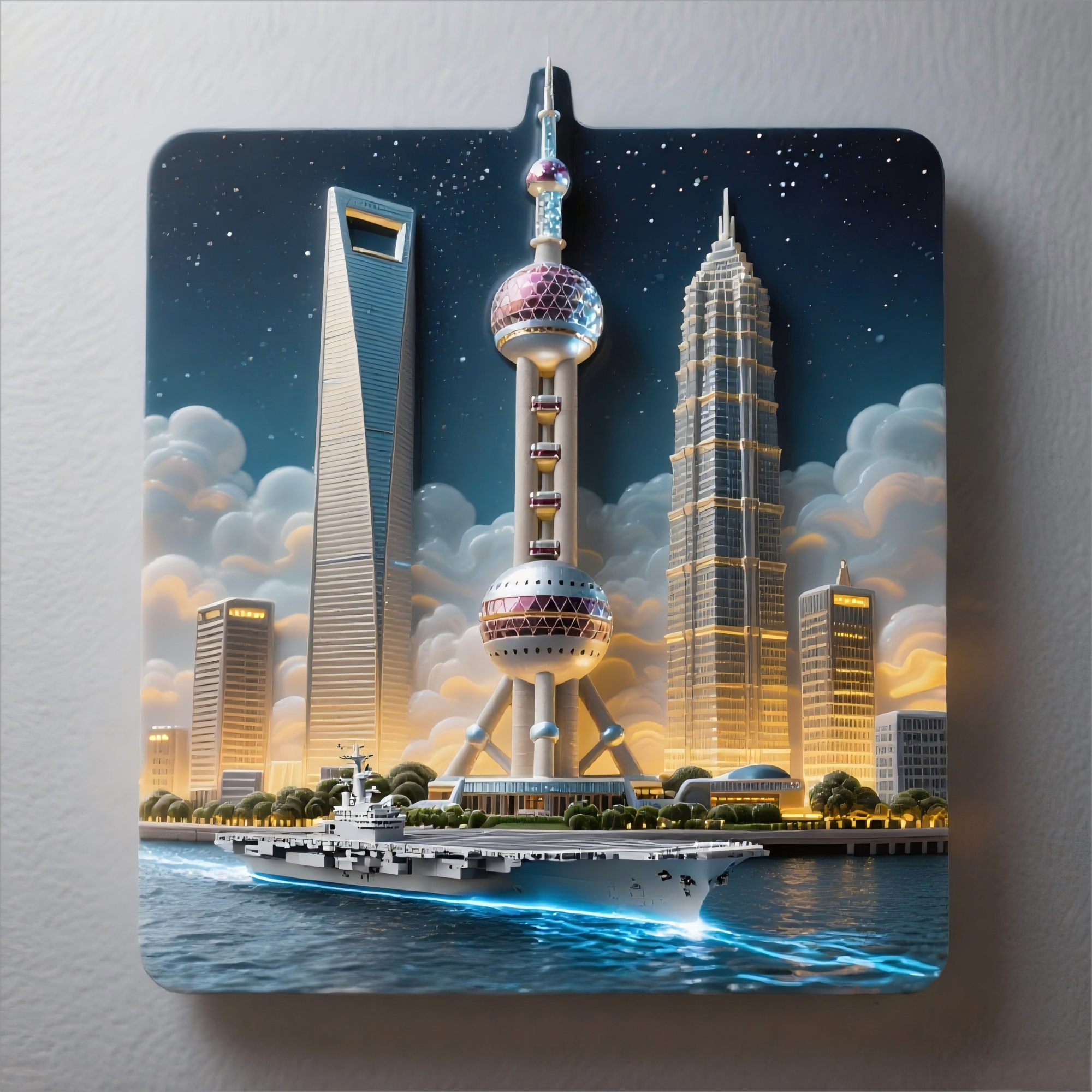 上海东方明珠塔外滩金属冰箱贴