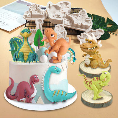 diy恐龙动物蛋糕装饰硅胶模具