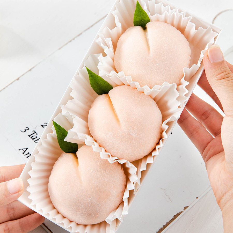 网红屁屁桃包装盒 蜜桃雪媚娘盒子 青团 班戟 雪媚娘吸塑盒10只