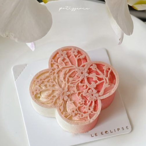 翠玉豌豆糕四叶草慕斯蛋糕模中式梅花枝翻糖蕾丝垫烘焙硅胶模具