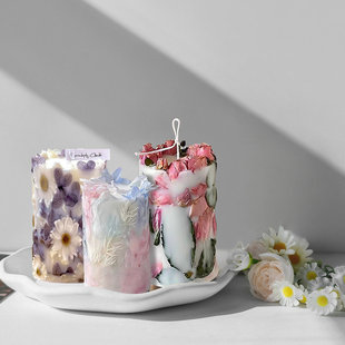 水晶滴胶圆柱体硅胶模具 diy干花蜡烛立体柱体树脂摆件饰品磨具