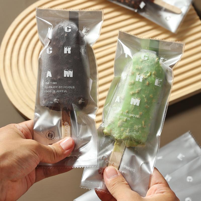 新款加厚雪糕包装袋雪糕木棒塑料机封袋自制家用透明冰棒冰棍袋子