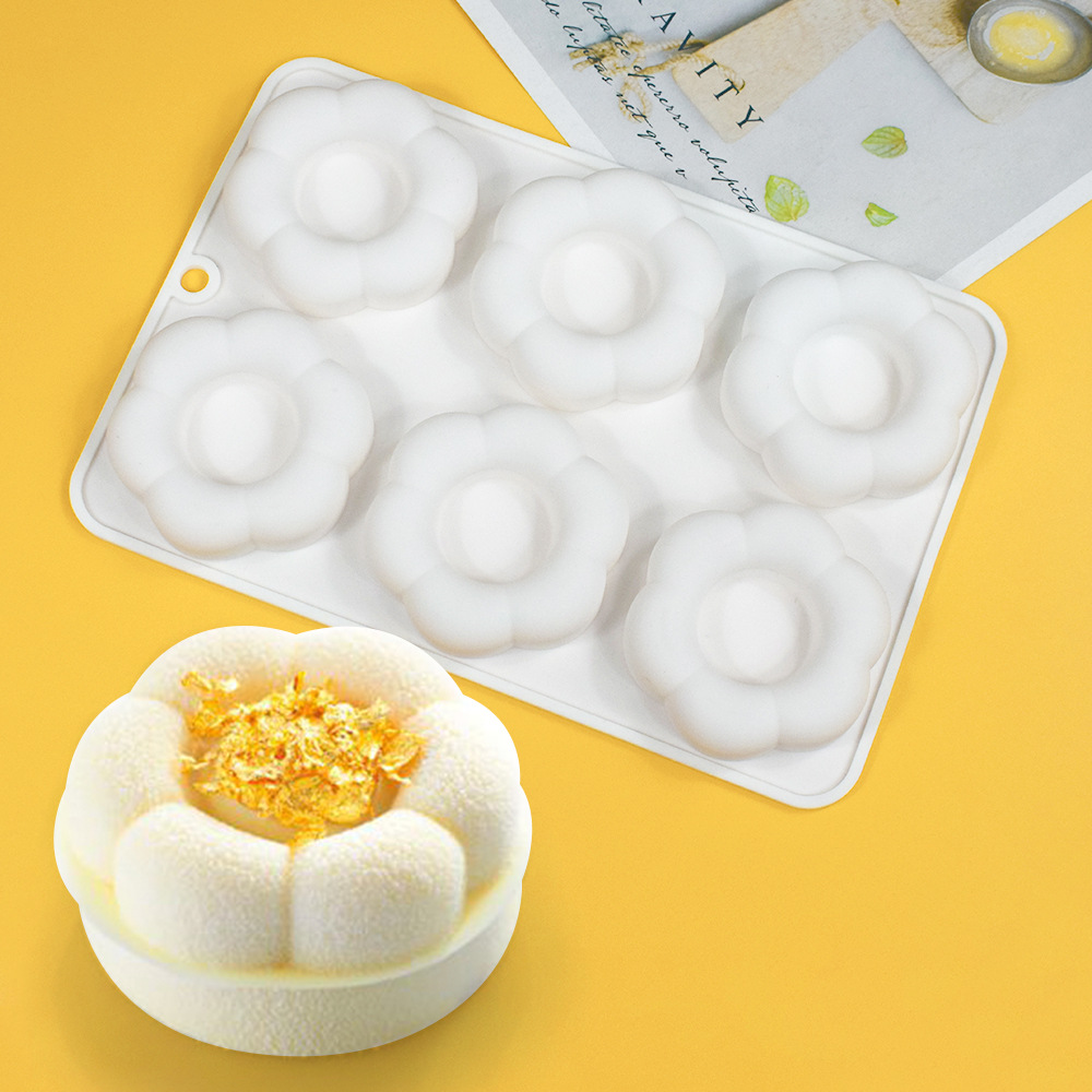 6连花朵慕斯蛋糕模凹槽蛋糕模