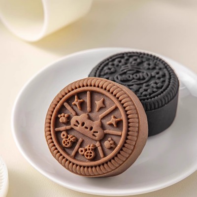 2025新款三木奥利奥月饼模具绿豆糕磨烘焙50g7克手压式家用冰皮